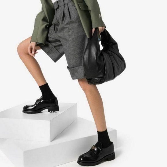 !! ANOTHER FULL RESTOCK !! Black Patent Leather Chunky Sole Penny Loafers - Picture 6 of 12